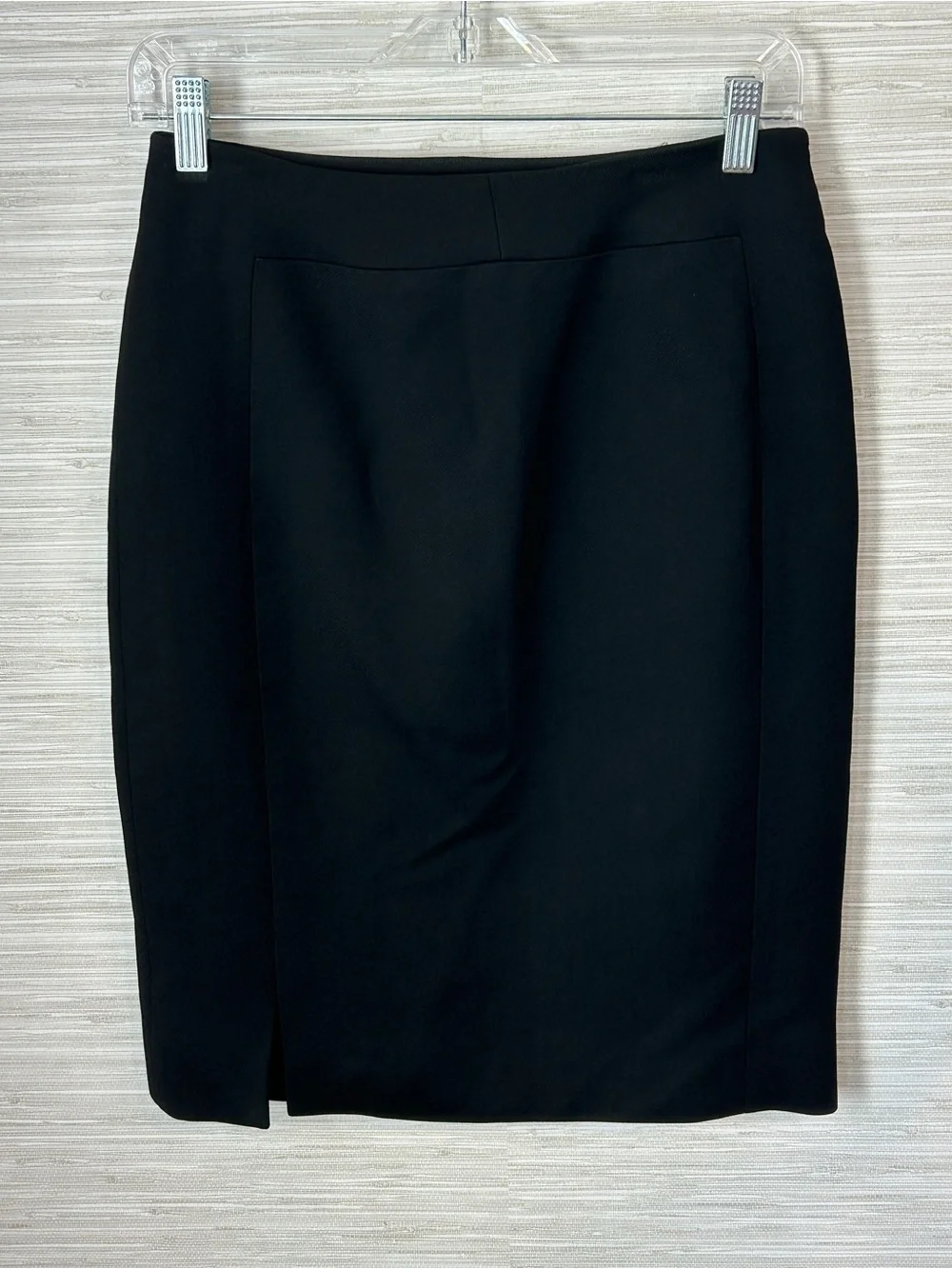 Ralph Rucci Black Silk Wool Blend Pencil Skirt Size 6 USA Lined Slit Designer